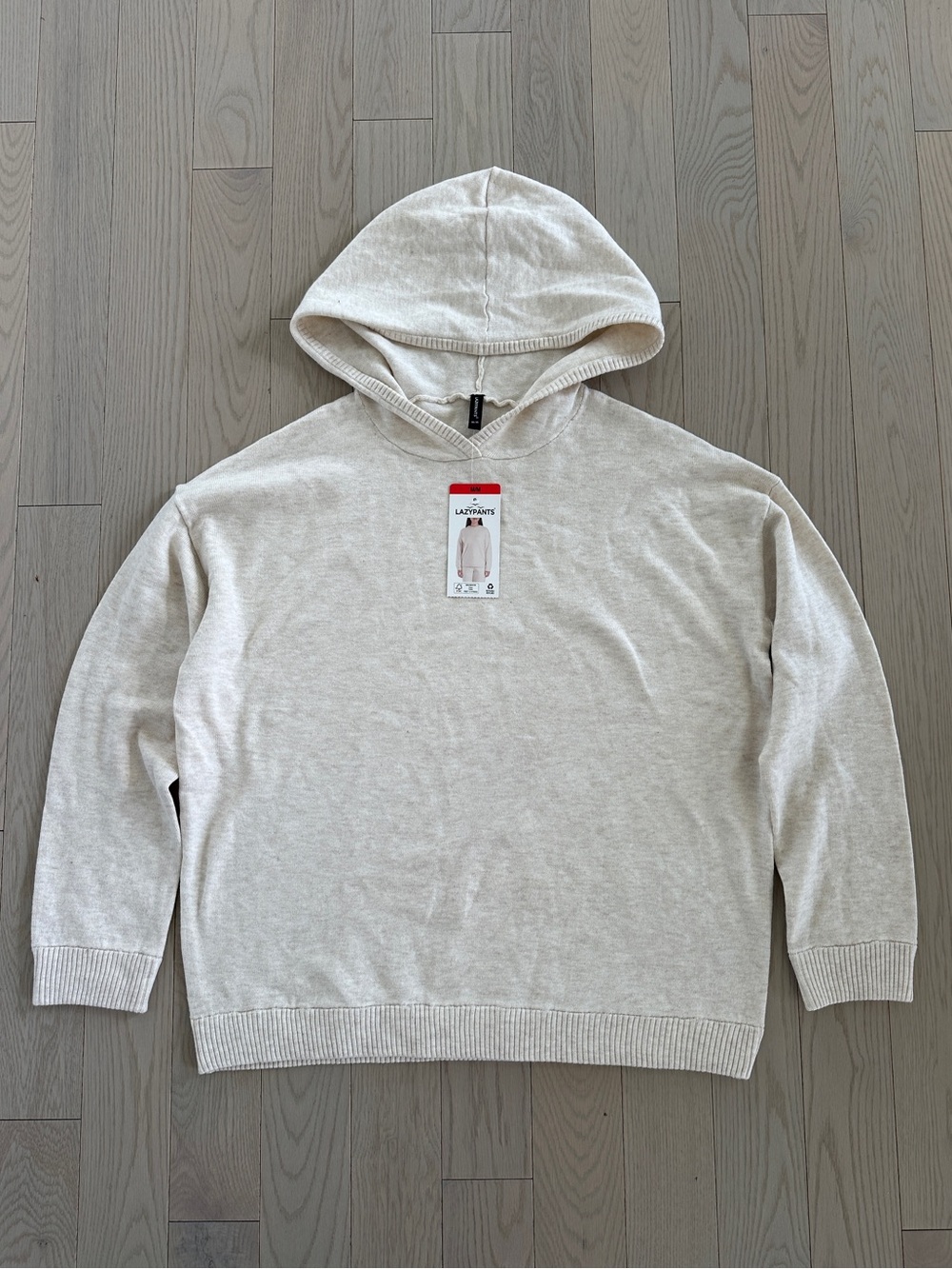 🔥LAZYPANTS Women’s Size Medium Hooded Knit Sweater Hoodie - Cream